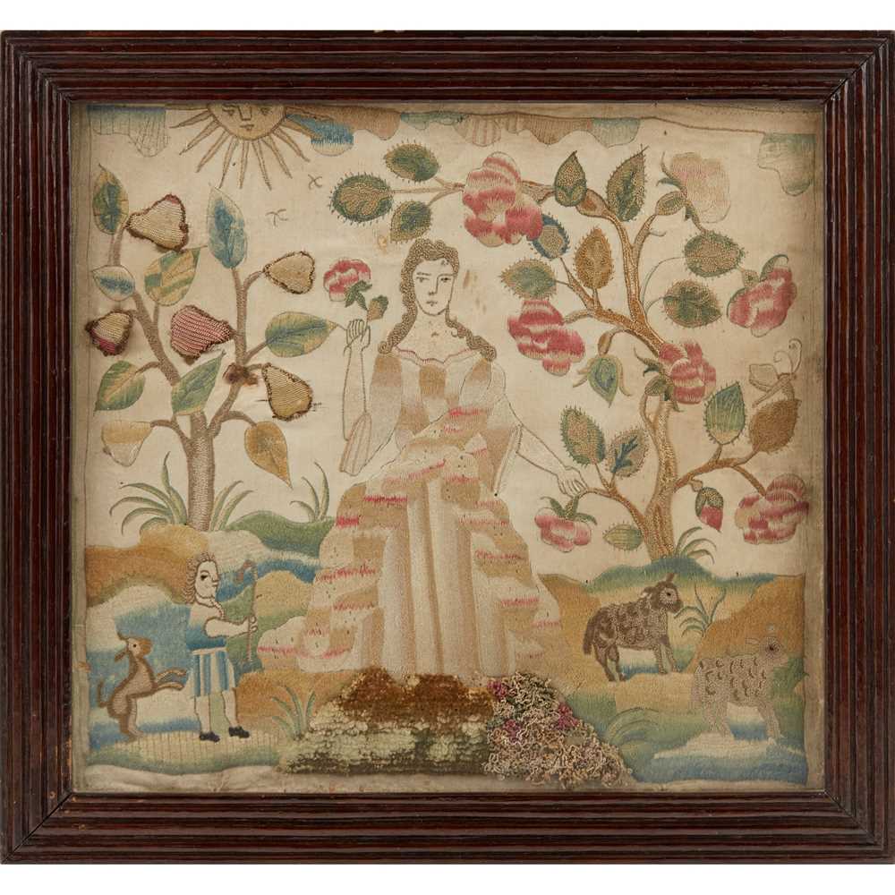 ENGLISH NEEDLEWORK SILK PANEL