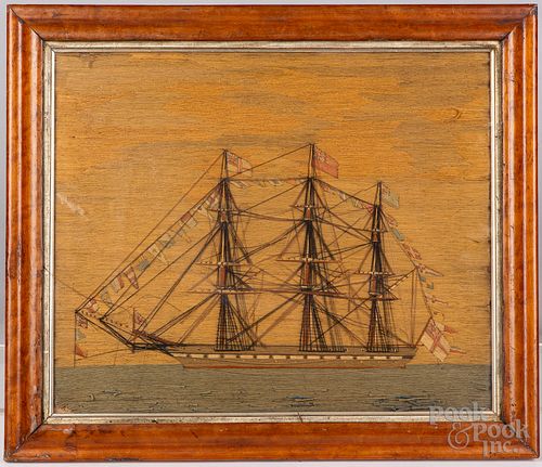 ENGLISH NEEDLEWORK WOOLY SHIP