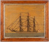 ENGLISH NEEDLEWORK WOOLY SHIP