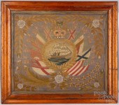 ENGLISH NEEDLEWORK WOOLY SHIP