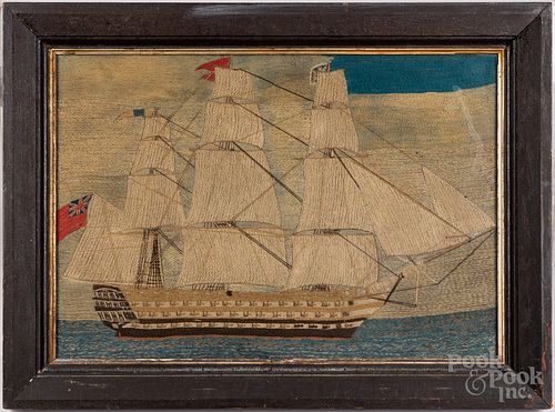 ENGLISH NEEDLEWORK WOOLY SHIP