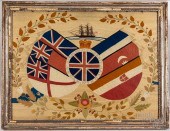 ENGLISH NEEDLEWORK WOOLY SHIP