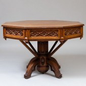 ENGLISH NEO-GOTHIC OAK OCTAGON