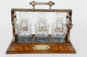 ENGLISH OAK AND CRYSTAL THREE-