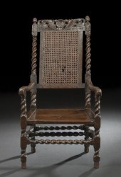 English Oak and Walnut Armchai