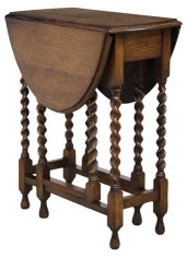 ENGLISH OAK BARLEY TWIST DROP-