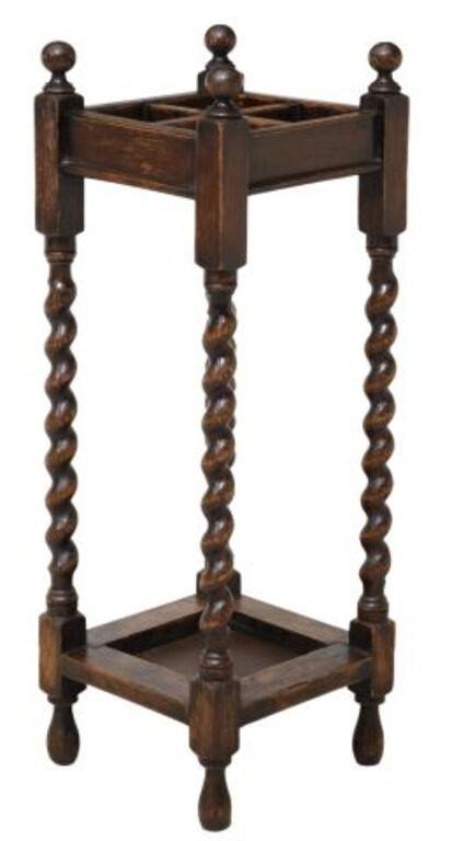 ENGLISH OAK BARLEY TWIST UMBRELLA