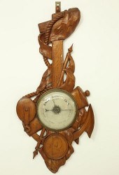 ENGLISH OAK BAROMETER WITH NAU