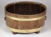 ENGLISH OAK BRASS BOUND CELLAR