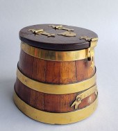 ENGLISH OAK BRASS BOUND TOBACC