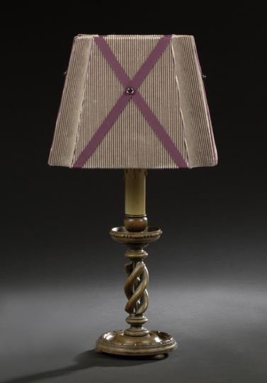 English Oak Candlestick,  late 19th