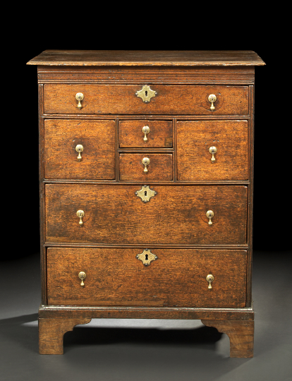 English Oak Chest,  early 18th
