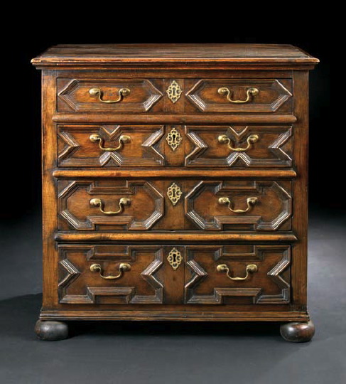 English Oak Chest,  late 18th