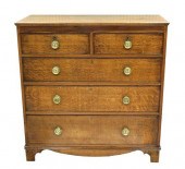ENGLISH OAK CHEST OF DRAWERS,
