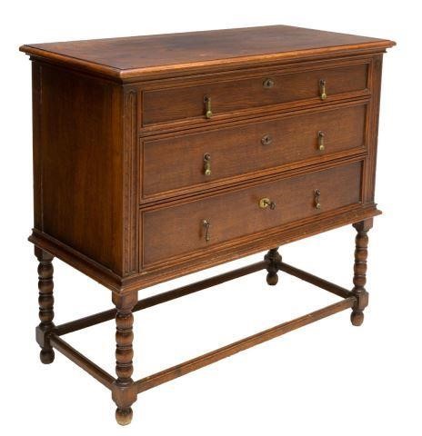 ENGLISH OAK CHEST OF THREE