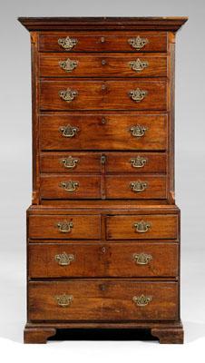 English oak chest on chest, oak