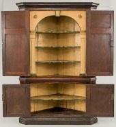 ENGLISH OAK CORNER CUPBOARD, 1