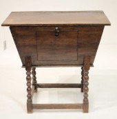 ENGLISH OAK DOUGH BIN ON STAND