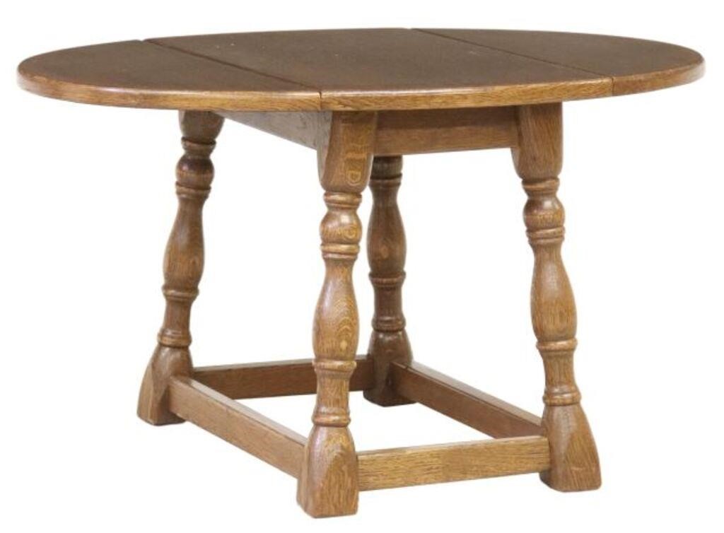 ENGLISH OAK DROP-LEAF OVAL TOP SIDE