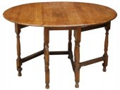 ENGLISH OAK DROP-LEAF TABLE ON