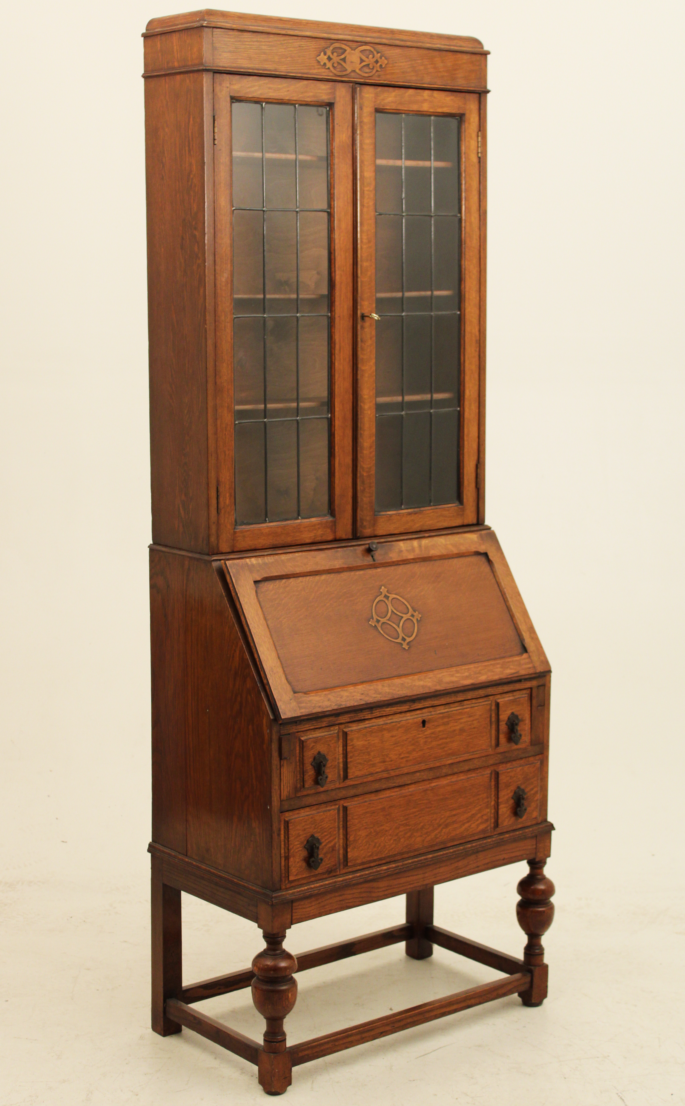 ENGLISH OAK EDWARDIAN BUREAU
