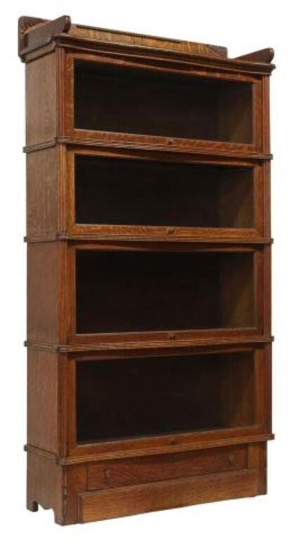 ENGLISH OAK FOUR-STACK BARRISTER
