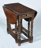 ENGLISH OAK GATELEG TABLE WITH