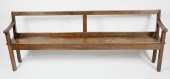 ENGLISH OAK HALL BENCH, 19TH C