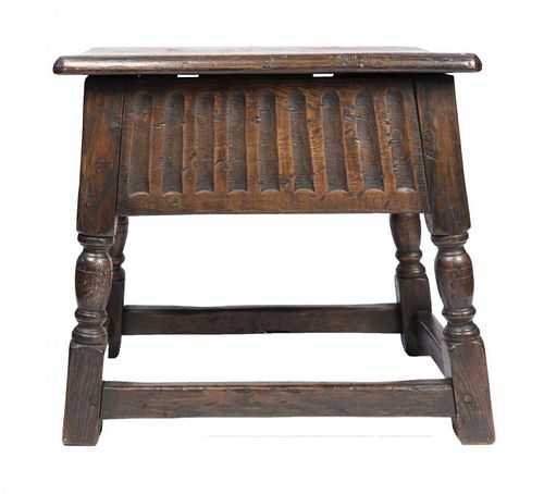 ENGLISH OAK JOINT STOOL, 18THC.