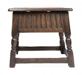 ENGLISH OAK JOINT STOOL, 18THC