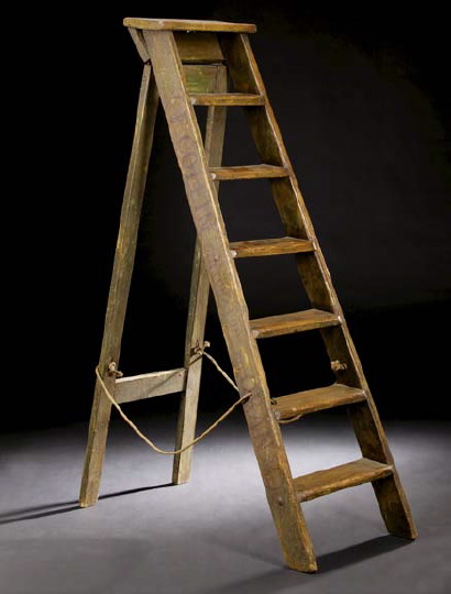 English Oak Ladder,  mid-19th