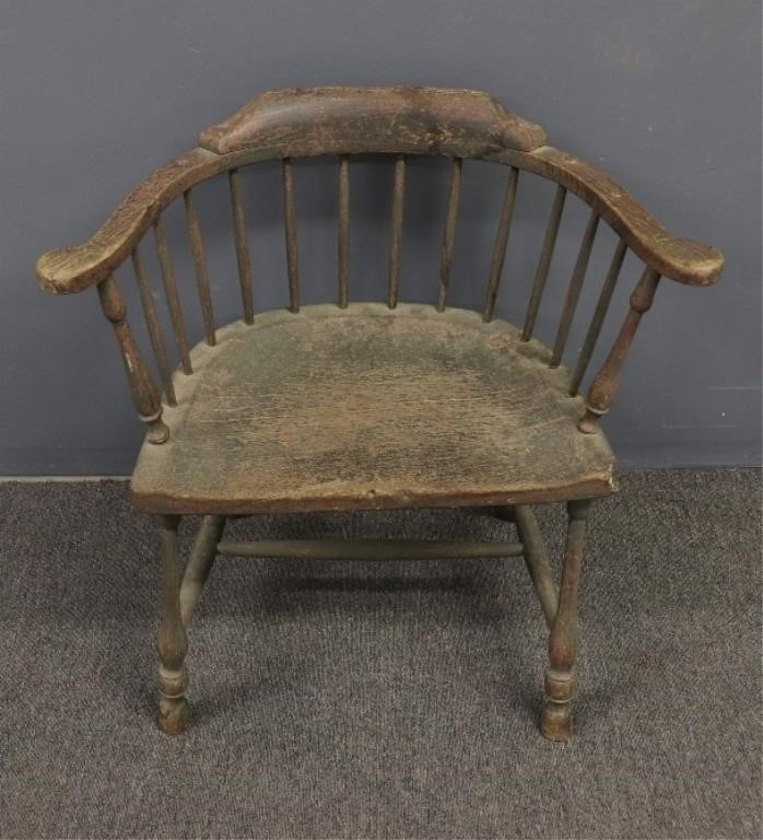 English oak low back Windsor, circa