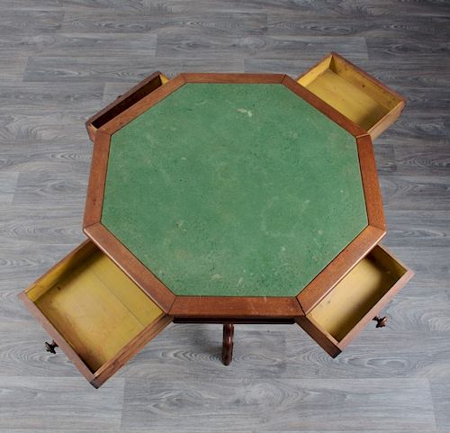 ENGLISH OAK OCTAGONAL GAME