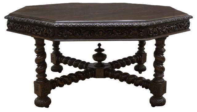 ENGLISH OAK OCTAGONAL TOP BARLEY