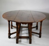 ENGLISH OAK OVAL GATELEG DININ