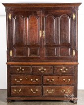 ENGLISH OAK PRESS CUPBOARD, LA