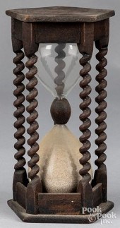 ENGLISH OAK SAND TIMER, 19TH C