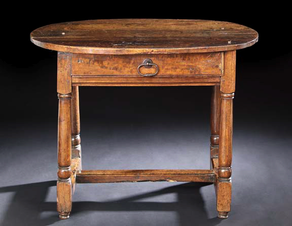 English Oak Side Table,  early 19th