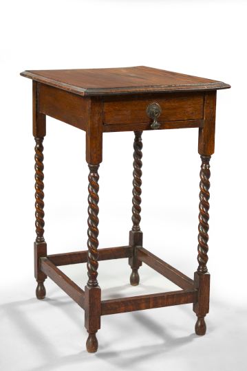 English Oak Side Table,  early 20th