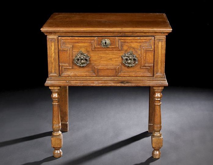 English Oak Side Table,  mid-19th