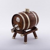 ENGLISH OAK & SILVER WHISKEY K