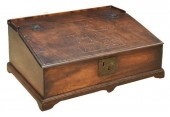 ENGLISH OAK SLANT-FRONT TRAVEL