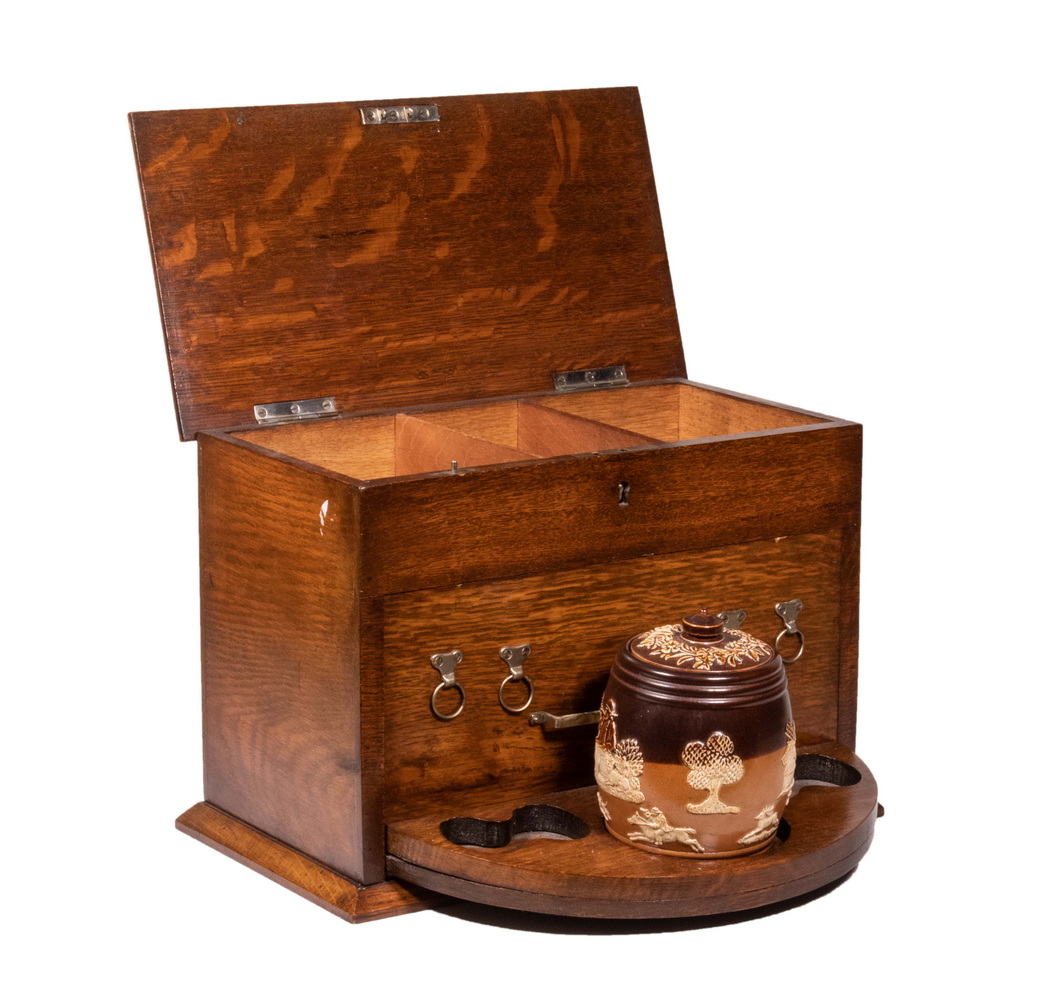 ENGLISH OAK SMOKING BOX Early