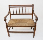 ENGLISH OAK SPINDLE BACK RUSH
