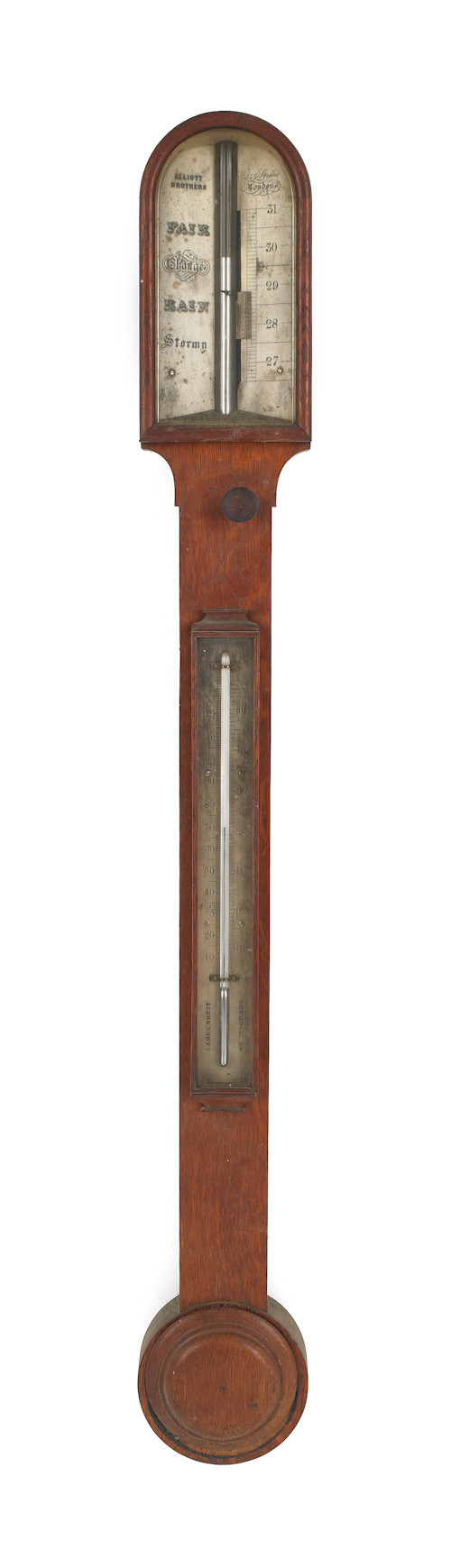 English oak stick barometer 19th c.