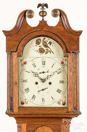 ENGLISH OAK TALL CASE CLOCK,