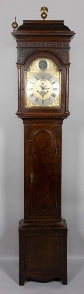 ENGLISH OAK TALL CASE CLOCK, W