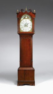 English oak tall case clock
