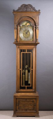ENGLISH OAK TALL CASE FLOOR CL