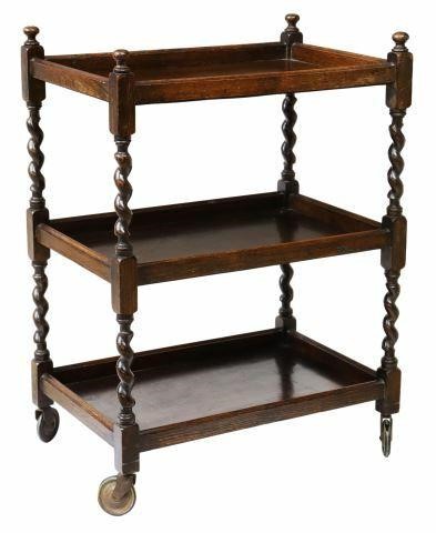 ENGLISH OAK THREE-TIER TEA